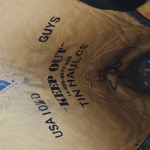 Men's *Keep Out With Longhorn Lights" Handmade Brown Leather Cowboy Boots ๐ค ๐ข๐ - Picture 11 of 17